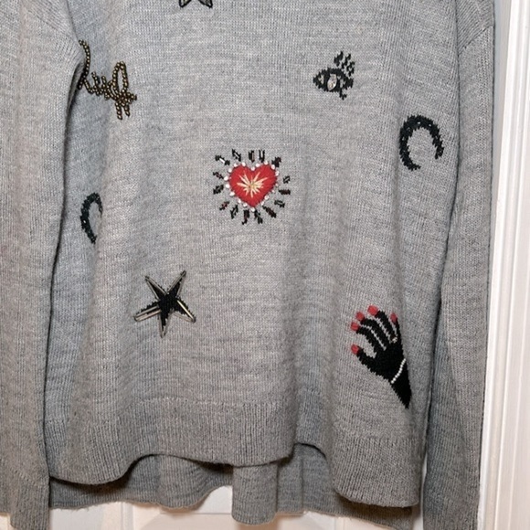 Women’s French Connection Lucky Knits Embellished Sweater Size Small - Picture 5 of 10